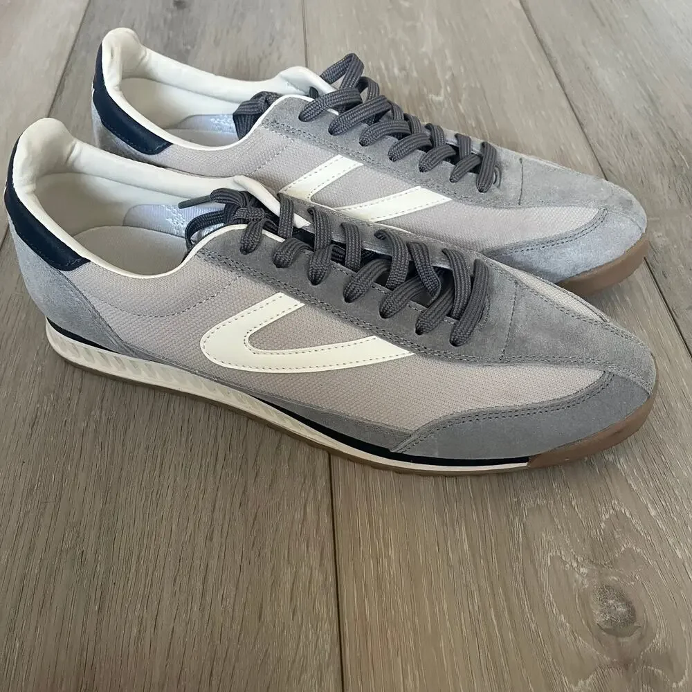 Anthro Tretorn Rawlins 2.0 Sneakers Women's SZ 11 Gray Navy Lace Up Suede